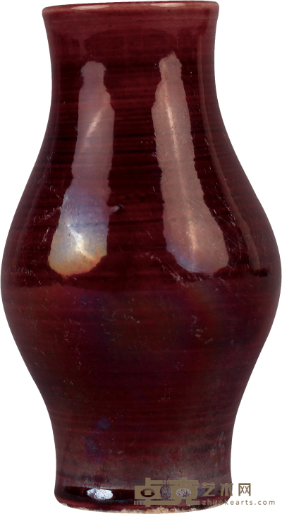 清.中期紫金釉橄榄瓶 H:9.5