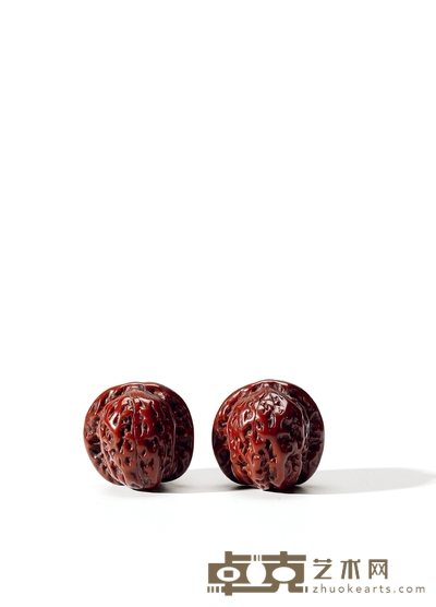 清·文玩核桃一对 直径直径约:3.4cm 数量:2