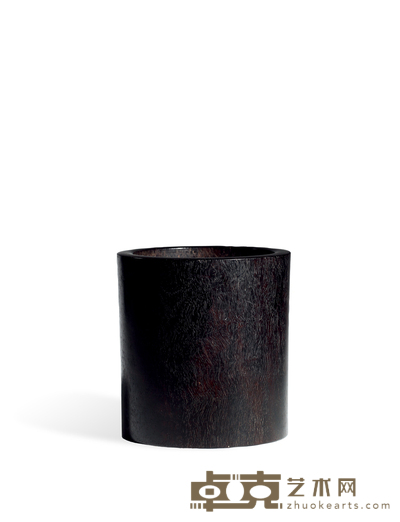 清·紫檀笔筒 高:14cm 口径:13.6cm