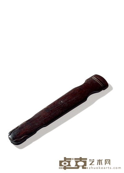 清·紫檀琴形镇纸 长：23.7cm 宽：5cm 厚：3cm