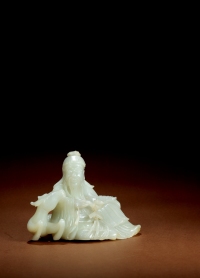 清·白玉雕南极仙翁坐像