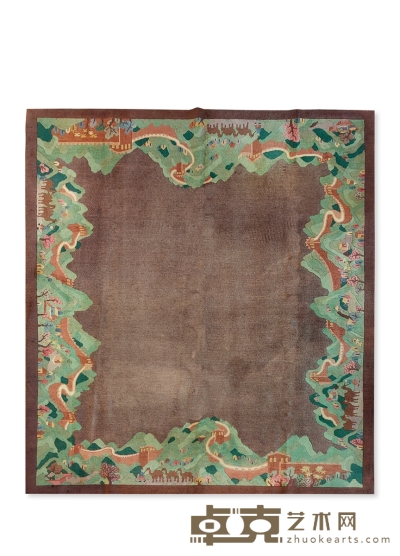 民国·“漠江烟”Artdeco古董地毯 长：289cm 宽：244cm