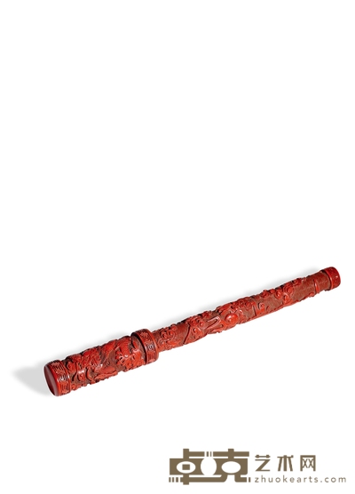 清·剔红龙纹毛笔 长:29cm
