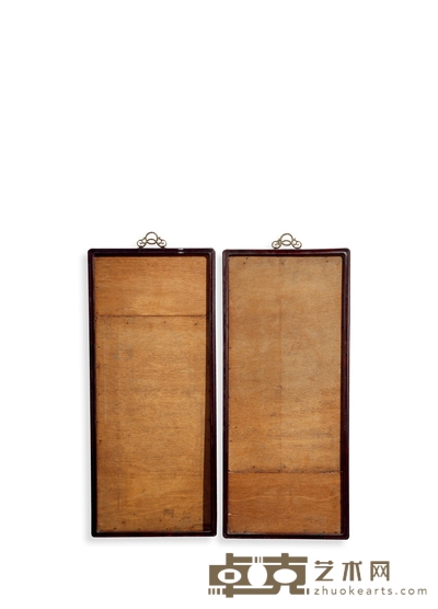 清·红木画框一组两件 长:100cm 宽:44cm