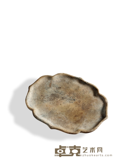 清·云石菱花形香盘 高:1.8cm 长:26.4cm 宽:20.4cm