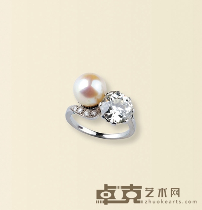 美好年代“你和我”2.5克拉钻石野珠戒指