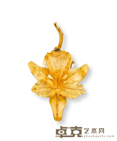 90年代制 金制花型胸针 