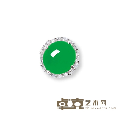 金镶翡翠蛋面戒指 