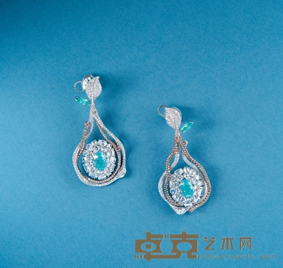 2.96克拉帕拉伊巴耳环 
