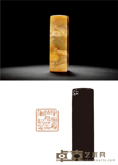 吴子建刻巴林石章 3.4×3.4×11.2cm