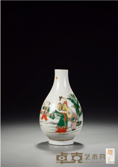 清·粉彩婴戏图瓶 高20.5cm