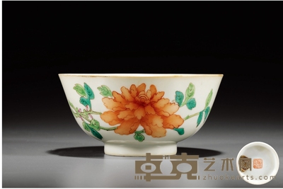 清·道光年制福寿如意纹碗 口径13.3×6.4cm
