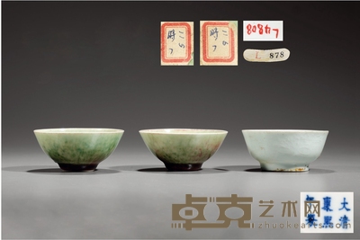 清·瓷杯三件 尺寸不一