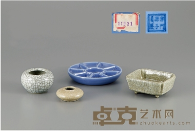 清·文房瓷器四件 尺寸不一