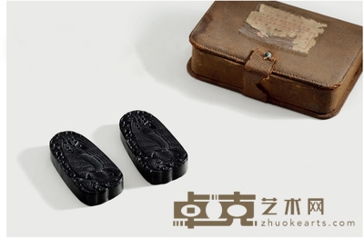 清乾隆·凤纹御墨二锭 8.2×4.1×1.5cm×2 每锭重60g