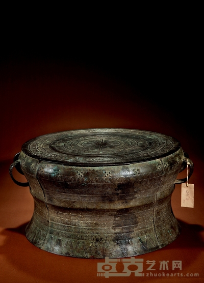 明·铜鼓摆件 高:26cm 直径:46.5cm