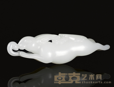 黄罕勇 玉兔 白玉把件 74×21×17mm
重量:26.7g