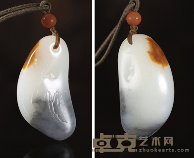 王一卜 云林 白玉挂件 44×23×16mm 重量:28.76g
