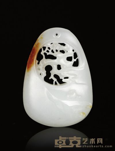 胡锡涛 坐忘云影 白玉挂件 45×32×13mm
重量:20.1g