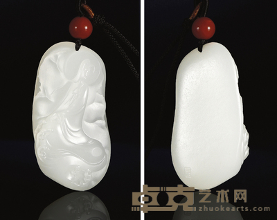 杨曦 慈怀众生 白玉挂件 47×24×12mm
重量：20.2g