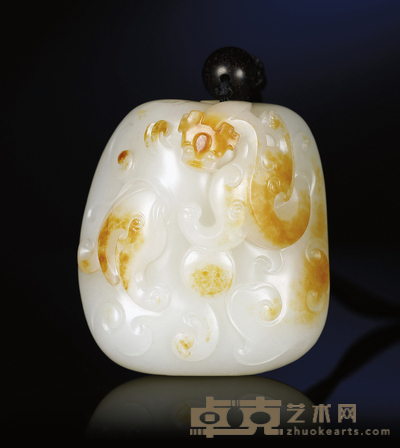 瞿利军 螭龙行云 白玉把件 63×58×35mm
重量:217.5g