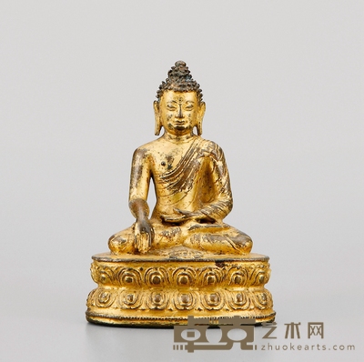 16世纪·铜鎏金释迦坐像 高:7cm