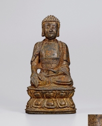 明·铜漆金释迦牟尼佛坐像