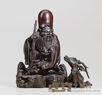 清·铜寿星香熏 高:17.8cm
