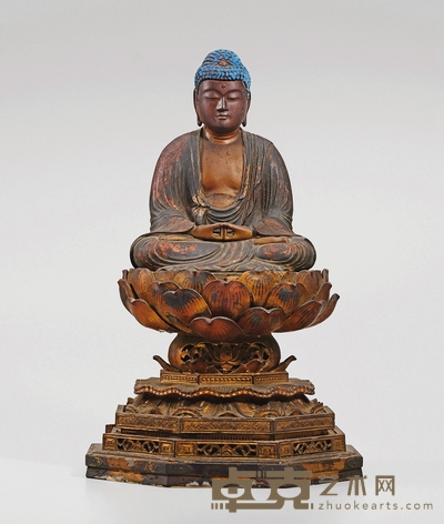 江户时代·木胎大日如来坐像 高:40cm