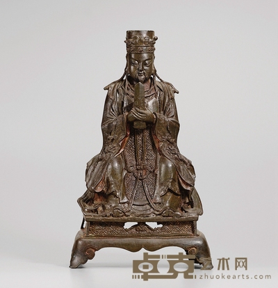明·铜文官坐像 高:28.5cm
