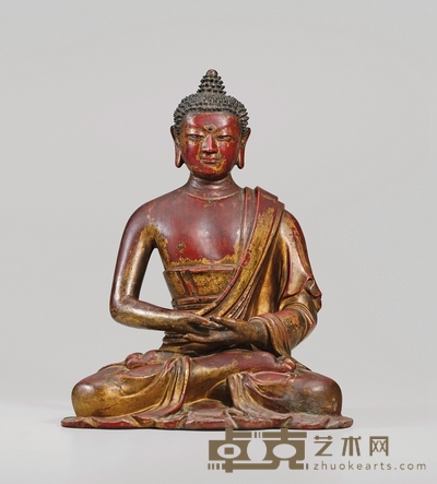 清康熙宫廷·夹纻无量寿佛坐像 高:24.8cm