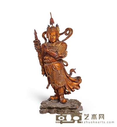 清·夹纻韦陀立像 高:113cm
