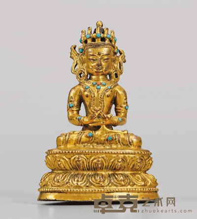 16世纪·铜鎏金无量寿佛坐像 高：10.3cm