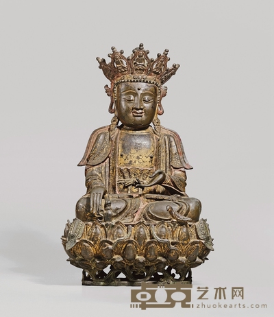 明·铜观音菩萨坐像 高:43.2cm