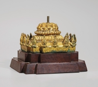 明·铜鎏金坛城座
