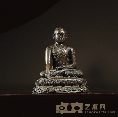 13世纪·铜嵌银眼上师像 高:17.6cm