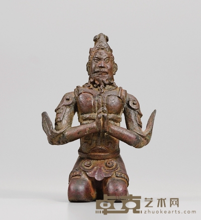 明·铜胁侍天王像 高：11.6cm