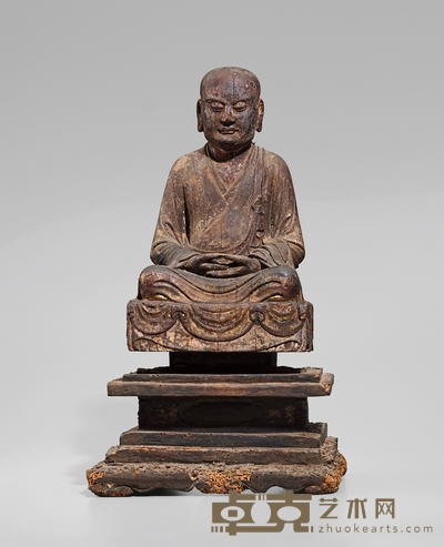 元/明·木胎鉴真和尚坐像 高:47.5cm