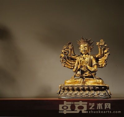 明·铜鎏金准提佛母 高:41.5cm