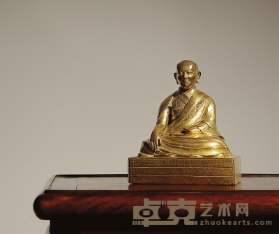 17世纪·铜鎏金四世班禅罗桑·却吉坚赞坐像 高：14.4cm