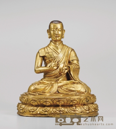 15世纪·铜鎏金萨班·贡噶坚赞 高：25.5cm