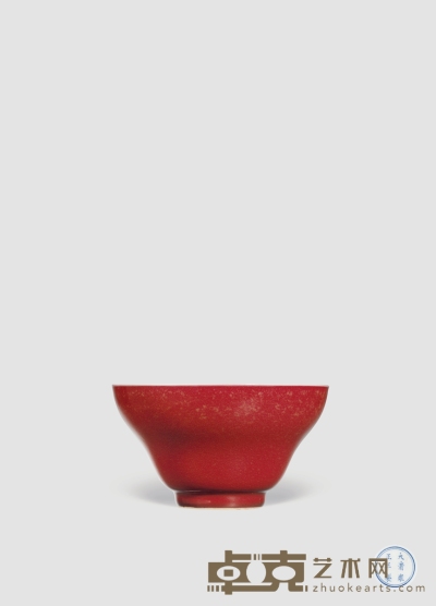 清雍正·霁红釉折腰碗 高：8.6cm 直径：15.4cm
