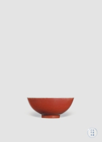 清雍正·霁红釉茶圆