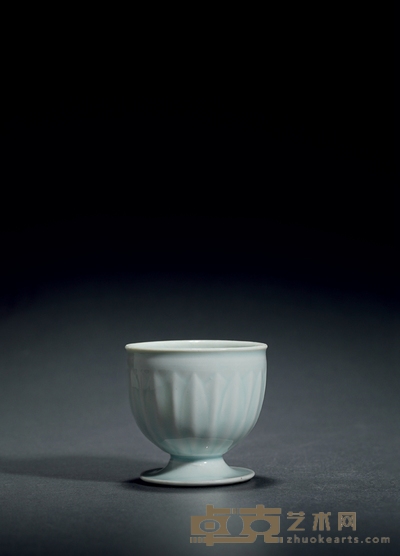 明·湖田窑青白釉高足杯 高：7.3cm 直径：7.6cm