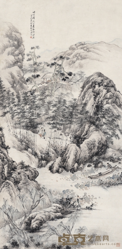 胡 璋 山居秋暝图 132×65.5cm