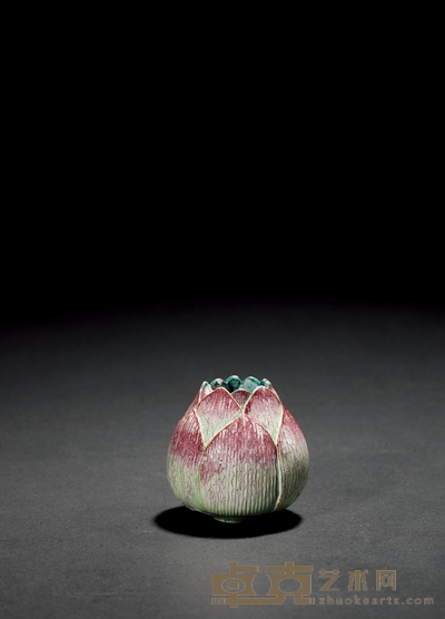 清中期·仿生瓷莲花水盂 高：6.2cm 直径：6.4cm