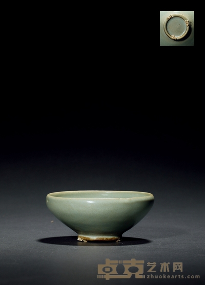 明·耀州窑天青釉钵 高：4.8cm 直径：11.3cm