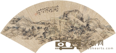 钱 松 秋山图 53.5×19cm