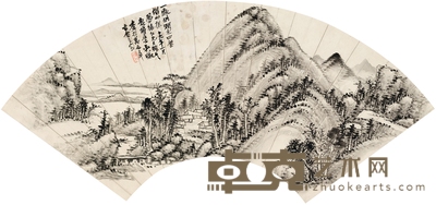 吴 征 溪山涧水图 50×18cm