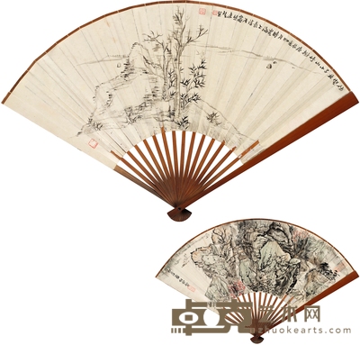 来楚生 仿倪瓒山水·山居图 51.5×19cm